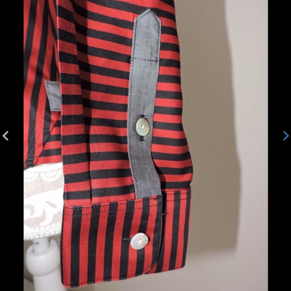 Foxcroft Red Black Button Down Shirt Non Iron 2P - Picture 5 of 8